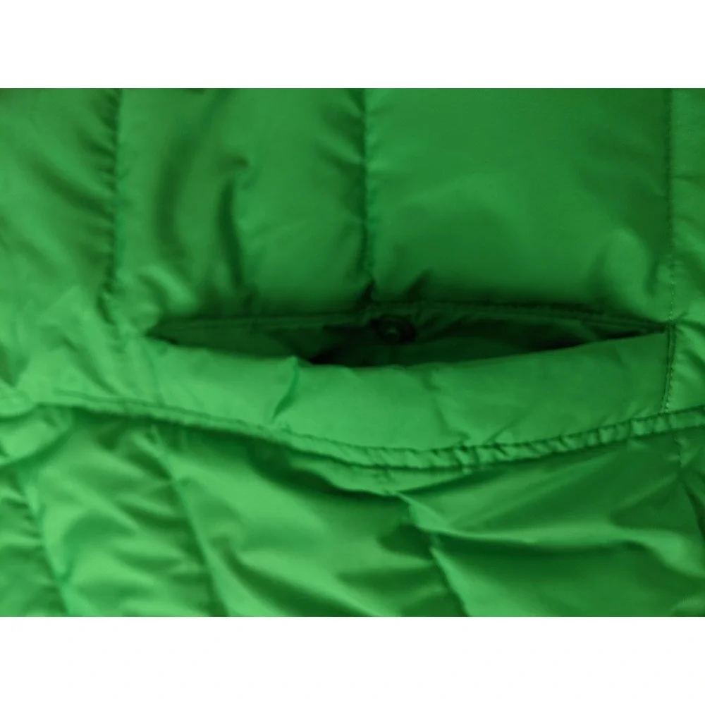 Lands End Womens Puffer Vest Lot of 2 Green Red Quilted Full Zip Size XL